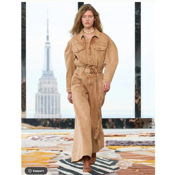 Ulla Johnson Cosette Jacket Stone Wash Denim Puff Sleeve Size Large Rare Runway - Picture 3 of 13